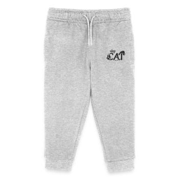 Katze mit Katze (Schwarz) - Kinder Organic Jogginghose Mini Mover von Stanley/Stella - Grau meliert - Vorne