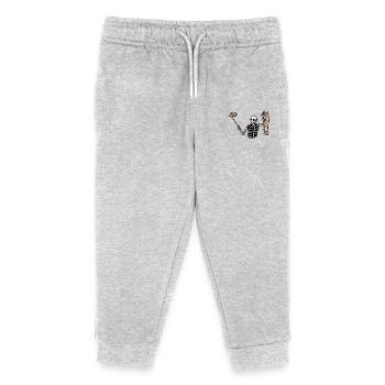 Fishing Skeleton Selfie - Kids Organic Sweatpants by Stanley/Stella - heather grey - Front