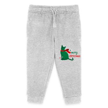 Chat Star Animal Écharpe de Noël 3D Cadeau - Pantalon de jogging enfant bio Stanley/Stella - gris chiné - Devant