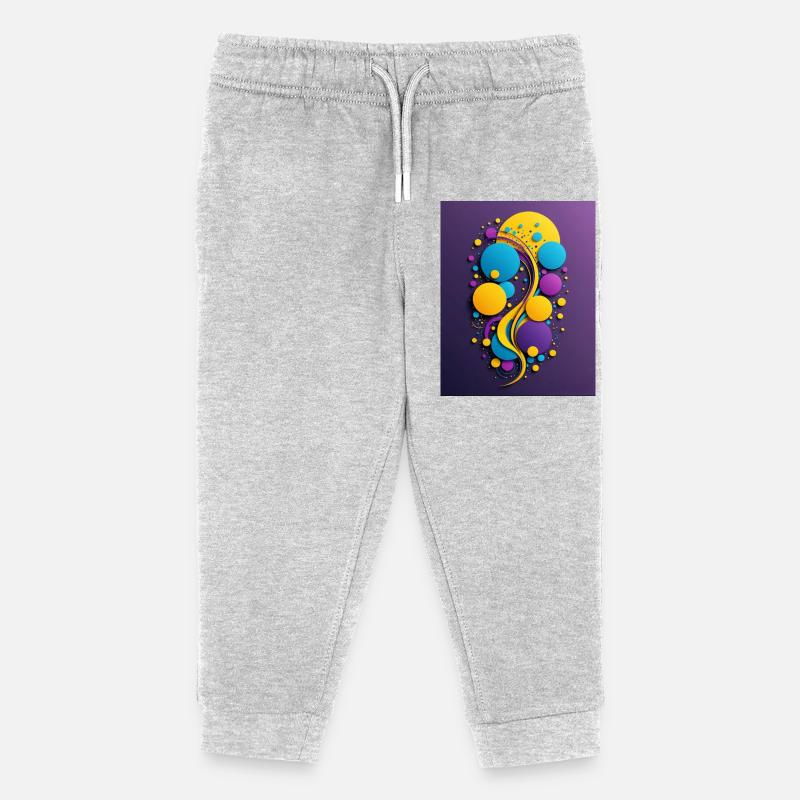 Pfauenfeder abstrakt - Kinder Organic Jogginghose Mini Mover von Stanley/Stella - Grau meliert