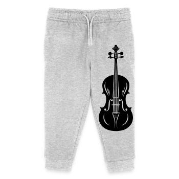 Violon graphique - Pantalon de jogging enfant bio Stanley/Stella - gris chiné - Devant