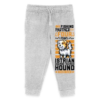 Angeln und Rauhhaarige Istrianer Bracke - Kinder Organic Jogginghose Mini Mover von Stanley/Stella - Grau meliert - Vorne