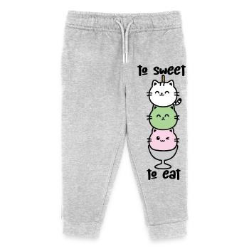 Katzen-Turm Eiscreme Stack - Kinder Organic Jogginghose Mini Mover von Stanley/Stella - Grau meliert - Vorne