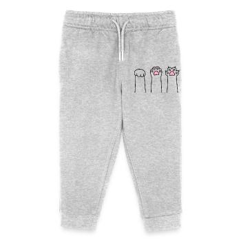 Stone Paper Scissors Cat Paw Game Cat Paws - Kids Organic Sweatpants by Stanley/Stella - heather grey - Front
