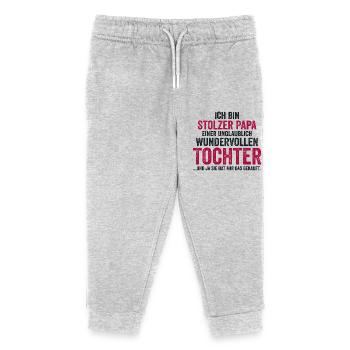 Papa Vater Vatertag Tochter - Kinder Organic Jogginghose Mini Mover von Stanley/Stella - Grau meliert - Vorne