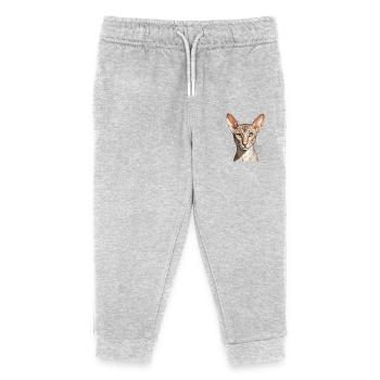 Coole orientalisch kurze Katze - Kinder Organic Jogginghose Mini Mover von Stanley/Stella - Grau meliert - Vorne