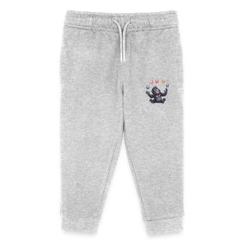 Ostern Gorilla Jongleur mit Eiern - Kinder Organic Jogginghose Mini Mover von Stanley/Stella - Grau meliert - Vorne