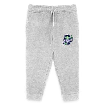 Astronaut Frog Toad Space Cosmonaut - Kids Organic Sweatpants by Stanley/Stella - heather grey - Front