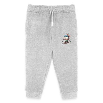 Snow bunny ski vacation skier rabbit design - Kids Organic Sweatpants by Stanley/Stella - heather grey - Front