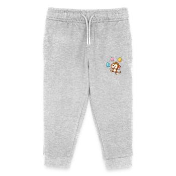 Easter Monkey Easter Egg Juggler Artist Design - Kids Organic Sweatpants by Stanley/Stella - heather grey - Front