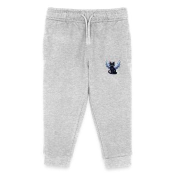 Black Cat Angel with Wings Gothic Style - Kids Organic Sweatpants by Stanley/Stella - heather grey - Front
