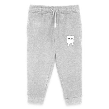 Zahn, Zähne, Zahnarzt - Kinder Organic Jogginghose Mini Mover von Stanley/Stella - Grau meliert - Vorne