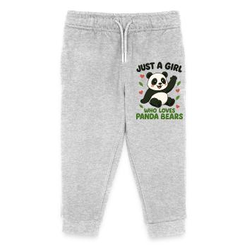 Cute Pandas, Just a girl who loves panda bears  - Kids Organic Sweatpants by Stanley/Stella - heather grey - Front