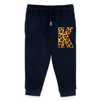 Leopard letter K - Kids Organic Sweatpants by Stanley/Stella - navy - Front