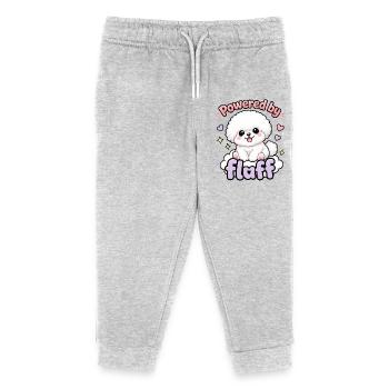 Powered by Fluff - sweet Bichon Dog Design  - Kinder Organic Jogginghose Mini Mover von Stanley/Stella - Grau meliert - Vorne