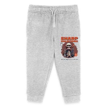 Squelette avec poignard - Pantalon de jogging enfant bio Stanley/Stella - gris chiné - Devant