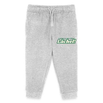 Can you read this? Smile! Nice saying, laughter - Kids Organic Sweatpants by Stanley/Stella - heather grey - Front