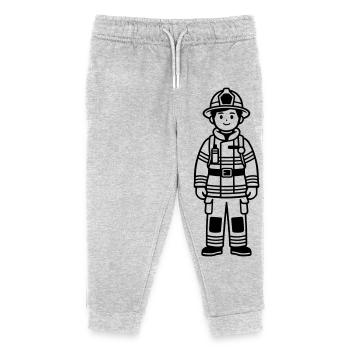 fire brigade - Kids Organic Sweatpants by Stanley/Stella - heather grey - Front