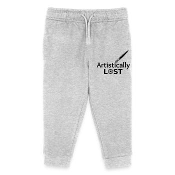 Conception de carte boussole artistiquement perdue - Pantalon de jogging enfant bio Stanley/Stella - gris chiné - Devant