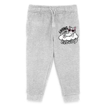 Katze Kätzchen auf Wolke 9 - Kinder Organic Jogginghose Mini Mover von Stanley/Stella - Grau meliert - Vorne
