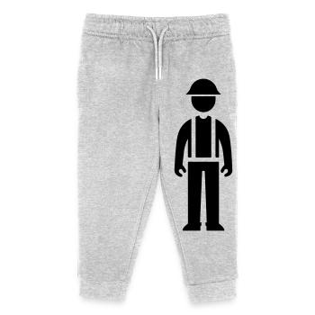 Construction Worker Team Leader - Kids Organic Sweatpants by Stanley/Stella - heather grey - Front