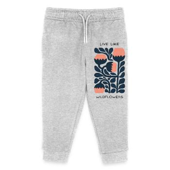 Live like wildflowers - Kids Organic Sweatpants by Stanley/Stella - heather grey - Front