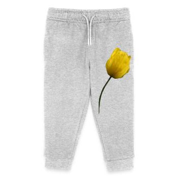 yellow poppy poppy poppy poppy - Kids Organic Sweatpants by Stanley/Stella - heather grey - Front