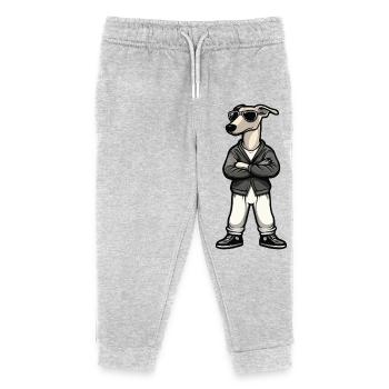 Greyhound Chien Bande dessinée - Pantalon de jogging enfant bio Stanley/Stella - gris chiné - Devant