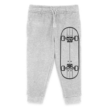 Skateboard Sketch - Kids Organic Sweatpants by Stanley/Stella - heather grey - Front