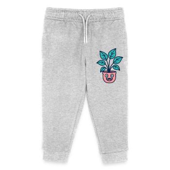 Pot de fleurs joyeux - Pantalon de jogging enfant bio Stanley/Stella - gris chiné - Devant