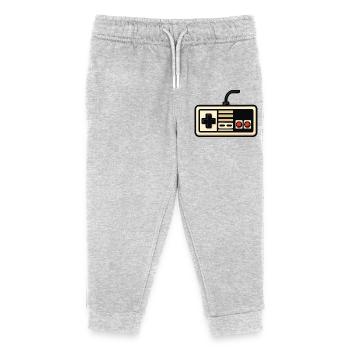 Retro-NES-Controller-Design - Kinder Organic Jogginghose Mini Mover von Stanley/Stella - Grau meliert - Vorne