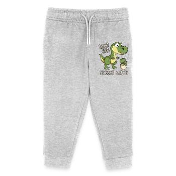 Dinosaurier Einzelkind Baby Dino Ei Großer Bruder - Kinder Organic Jogginghose Mini Mover von Stanley/Stella - Grau meliert - Vorne