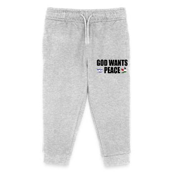 God wants peace for israel free palestine - Pantalon de jogging enfant bio Stanley/Stella - gris chiné - Devant