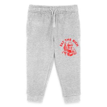 Eat the rich - Kinder Organic Jogginghose Mini Mover von Stanley/Stella - Grau meliert - Vorne