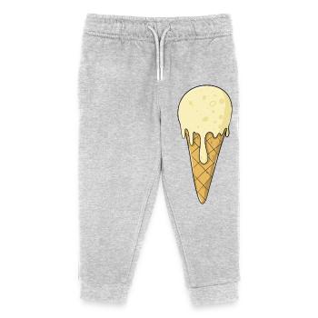Crème glacée | Glace à la vanille | Glaces - Pantalon de jogging enfant bio Stanley/Stella - gris chiné - Devant