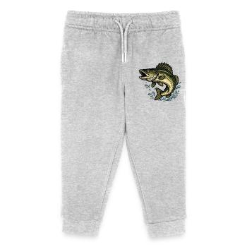 Frappe sauvage – Le pouvoir du poisson prédateur - Pantalon de jogging enfant bio Stanley/Stella - gris chiné - Devant