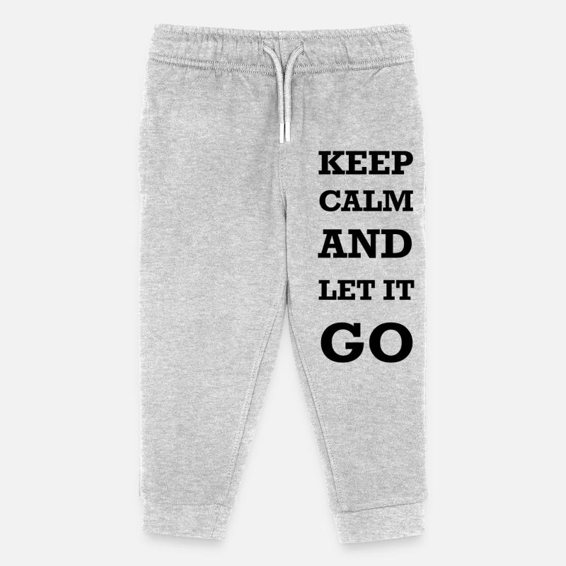 Keep calm and let it go - Kids Organic Sweatpants by Stanley/Stella - heather grey