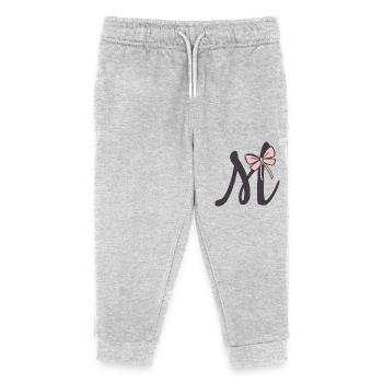 Initial letter M ribbon - Kids Organic Sweatpants by Stanley/Stella - heather grey - Front