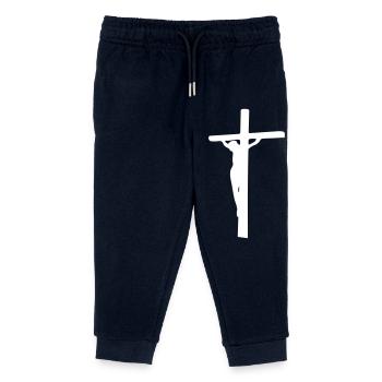 cross jesus - Kids Organic Sweatpants by Stanley/Stella - navy - Front