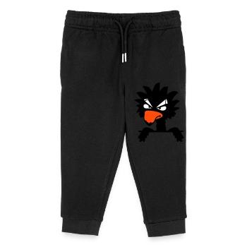 Rabe Vogel guckt böse cool lustig Comic Humor Spaß - Kinder Organic Jogginghose Mini Mover von Stanley/Stella - Schwarz - Vorne