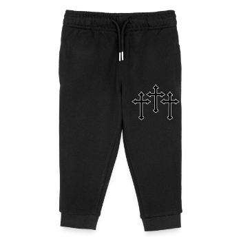 Cross Symbol Christianity - Kids Organic Sweatpants by Stanley/Stella - black - Front