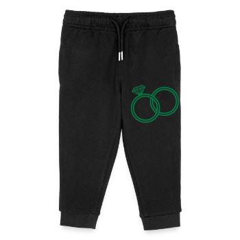 wedding rings - Kids Organic Sweatpants by Stanley/Stella - black - Front