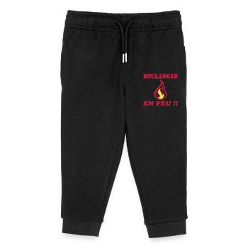 BOULANGER EN FEU !! - Pantalon de jogging enfant bio Stanley/Stella - noir - Devant