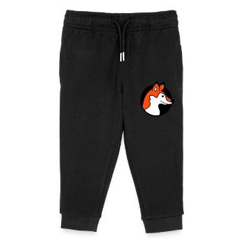 trou de renard roux renard sauvage animal peeps visage tête - Pantalon de jogging enfant bio Stanley/Stella - noir - Devant