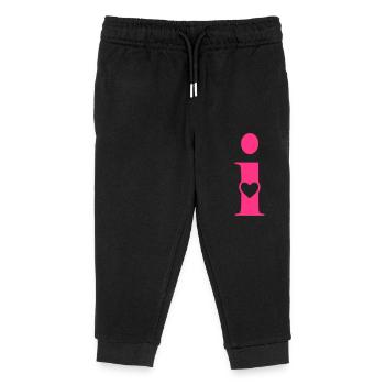 Letter i Initial Letter with Heart - Kids Organic Sweatpants by Stanley/Stella - black - Front