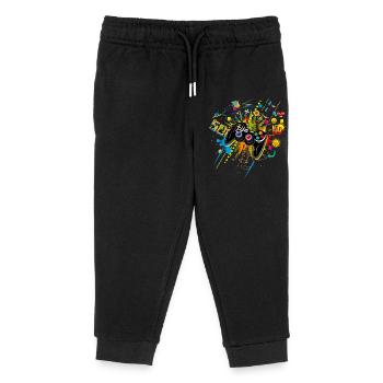 Gamepad Videogames mit verschiedenen Symbolen - Kinder Organic Jogginghose Mini Mover von Stanley/Stella - Schwarz - Vorne