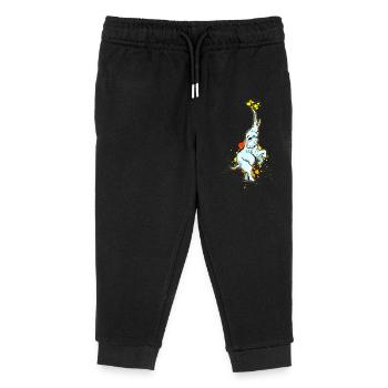 elephant blob circus feat balance artist - Kids Organic Sweatpants by Stanley/Stella - black - Front