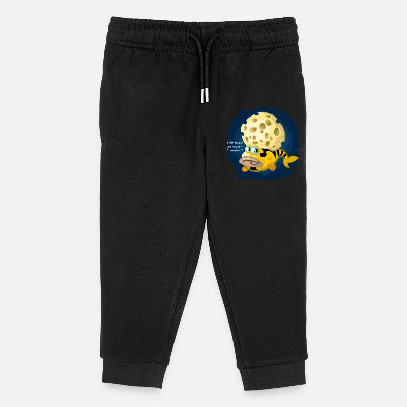 Funky fish - Kids Organic Sweatpants by Stanley/Stella - black