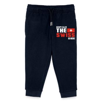 Restez calme le Suisse est là Suisse Cadeau - Pantalon de jogging enfant bio Stanley/Stella - marine - Devant