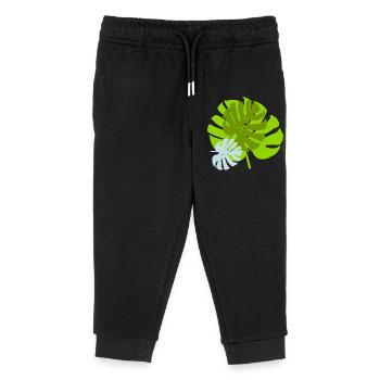 Feuillage Tropical Vert Nature Sauvage - Pantalon de jogging enfant bio Stanley/Stella - noir - Devant